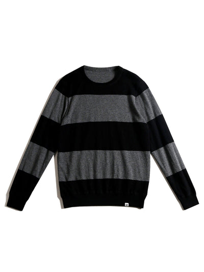 Reversible Real Knitted Crew-Neck Sweater in Charcoal Grey - Applied Zcience